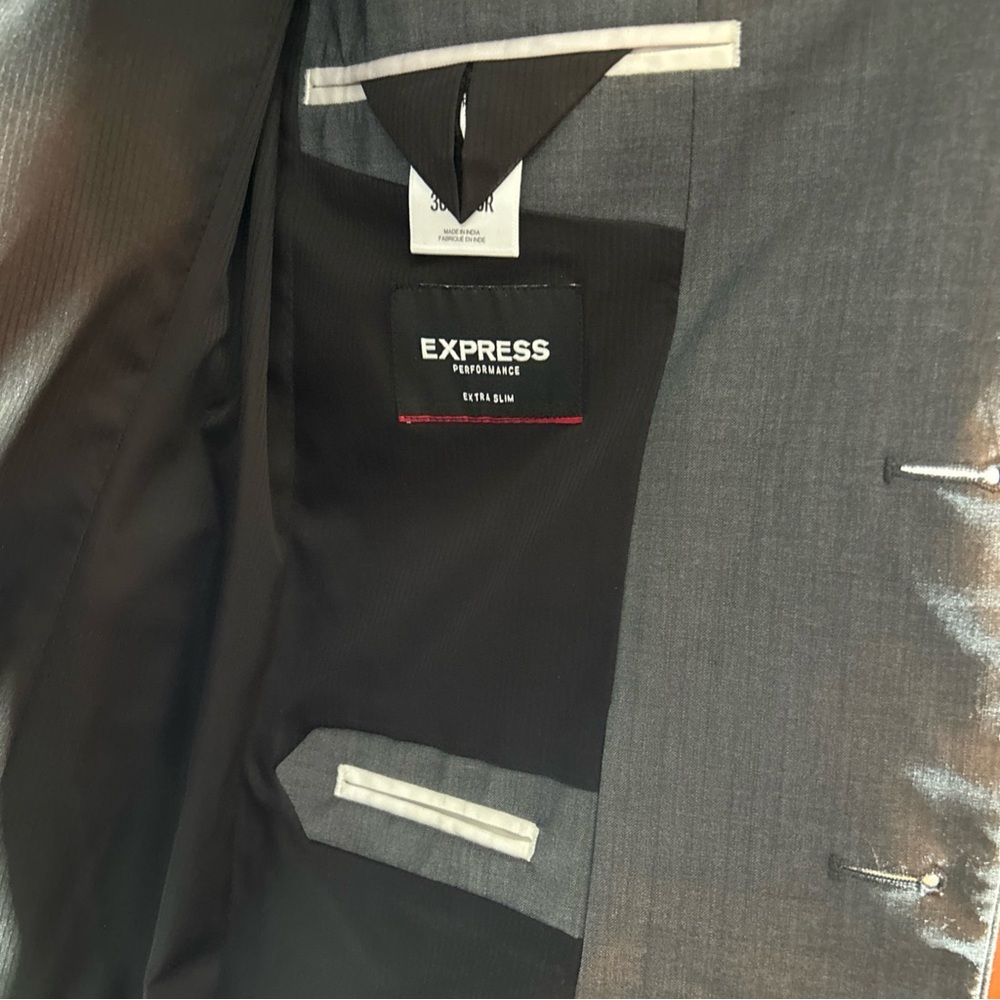 Express Extra Slim Gray Blazer - image 3